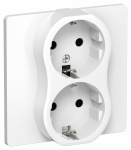 Розетка 2гн с З/К с/у белый в сборе 16А РС12-0-К-ФлБ FLITE IEK (1/60)