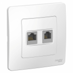 Розетка 2гн комп+ТФ RJ45+RJ11 с/у белый кат.5е Blanca Systeme Electric Розетка 2гн комп+ТФ RJ45+RJ11 с/у белый кат.5е Blanca Systeme Electric