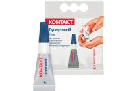 Клей Супер-клей "КОНТАКТ" гель 1г 6шт на ленте (120/120/120) Клей Супер-клей "КОНТАКТ" гель 1г 6шт на ленте (120/120/120)