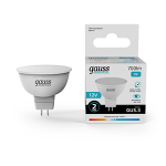 Лампа светодиод 7Вт GU5.3 9Вт 4100К 530Лм MR16 12V Gauss Elementary 1/10/100 Лампа светодиод 7Вт GU5.3 9Вт 4100К 530Лм MR16 12V Gauss Elementary 1/10/100