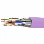 Кабель витая пара кат. 5E экранированный F/UTP, 4 пары, нг(А)-HF, цвет внешней оболочки фиолетовый коробка 305 м