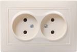 Розетка 2гн без З/К с/у крем 10А РС12-2-ККм Кварта GENERICA IEK (1/9/180)
