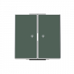 Клавиша двойная нажимная (кнопка) для выкл-ля/кнопки символ «свет» пластик зеленый матовая IP20 ABB