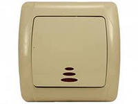 Выключатель 1кл с подсв с/у крем Carmen Viko (1/12/120)