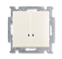 Выкл 2-клавиш. с подсветкой LED мех-м с накладкой 10А 220-250В с/у белый глянц. IP20 ABB Basic 55 Выкл 2-клавиш. с подсветкой LED мех-м с накладкой 10А 220-250В с/у белый глянц. IP20 ABB Basic 55