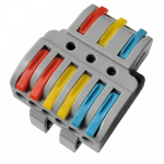 Клемма СМК 3x2D проxодная разветвительная 3 полюса на DIN-рейку (0,08-4 мм²) (1 ввод, 2 вывода на полюс) серая (20 шт/уп) REXANT