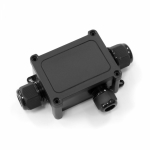 Распределительная коробка 3-вводная IP68 ПА66 40А 450В d5-14 мм 135х81х42 черная Промрукав Распределительная коробка 3-вводная IP68 ПА66 40А 450В d5-14 мм 135х81х42 черная Промрукав