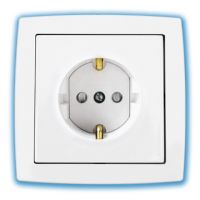 Розетка 1гн с З/К шторки с/у белый 16А Гармония Беларусь (1/50)