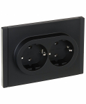 Розетка 2гн с З/К с/у черный безвинт.клем 16А FP124 FORTE&PIANO IEK (1/10/100)
