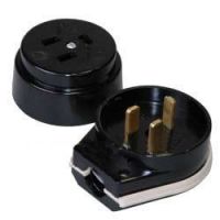 Разъем штепсельный 1ф о/у РШ-ВШ 32А 250В черный с полосой Беларусь (80шт/уп)