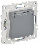 Розетка 1гн с З/К с крыш. шторки с/у серый механизм 16А IP44 SK-R11Gr SKANDY IEK (1/10/100)