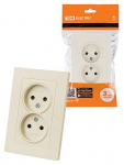 Розетка двойная 2П 10А 250В с защ. шт. сл. кость "Сенеж" TDM Розетка двойная 2П 10А 250В с защ. шт. сл. кость "Сенеж" TDM