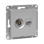 Розетка 2гн комп+ТВ RJ45+TV с/у алюминий механизм кат.5е Эпика EKF (1/10/120)