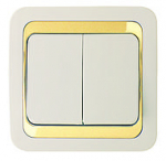 Makel Mimoza крем/зол выключатель 2кл Makel Mimoza крем/зол выключатель 2кл