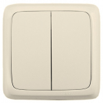 Выкл 2-клавиш. в сборе 16А 250В о/у бежевый глянц. IP20 HEGEL Выкл 2-клавиш. в сборе 16А 250В о/у бежевый глянц. IP20 HEGEL