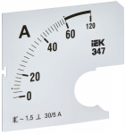 Шкала смен. для амперметра Э47 60/5А-1,5 72х72мм IEK Шкала смен. для амперметра Э47 60/5А-1,5 72х72мм IEK