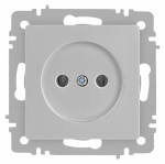 Розетка Intro Accent 6-201-03 2P, 16А-250В, IP20, СУ, алюминий Розетка Intro Accent 6-201-03 2P, 16А-250В, IP20, СУ, алюминий