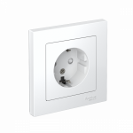 Розетка 1гн с З/К шторки с/у белый в сборе 16А AtlasDesign Systeme Electric Розетка 1гн с З/К шторки с/у белый в сборе 16А AtlasDesign Systeme Electric