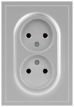 Розетка ЭРА Galaxy 15-2107-03 без заземления двойная 2X2P 16А-250В IP20 алюминий Розетка ЭРА Galaxy 15-2107-03 без заземления двойная 2X2P 16А-250В IP20 алюминий