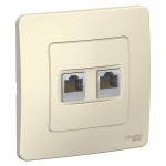 Розетка 2гн комп+комп RJ45+RJ45 с/у молочный кат.5е Blanca Systeme Electric Розетка 2гн комп+комп RJ45+RJ45 с/у молочный кат.5е Blanca Systeme Electric