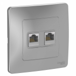 Розетка 2гн комп+комп RJ45+RJ45 с/у алюминий кат.5е Blanca Systeme Electric Розетка 2гн комп+комп RJ45+RJ45 с/у алюминий кат.5е Blanca Systeme Electric