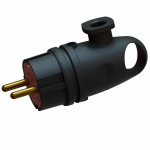 Вилка угловая с кольцом с З/К черная каучук 90° В16-002 SVET (1/100)