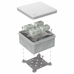 Коробка огнестойкая разветвительная для о/п двухкомпонентная 60-0300-FR6.0-4-8-Р Е15-Е60 RAL7035 100х100х50 (14 шт/кор) Промрукав