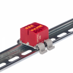 Зажим клеммный проходной 28.8мм размер ячейки 25.7мм на DIN-рейку 1 уровень сечение провода 6мм² 41А 690В термопласт DKC (ДКС)