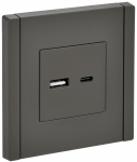 Розетка 2гн USB+USB A+C с/у серый 18Вт FP351 FORTE&PIANO IEK (1/10/100)