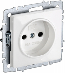 Розетка 1гн без З/К шторки с/у белый механизм 10А РСш10-2-БрБ BRITE IEK (10/100)