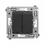 Выключатель 2-клавиш. с подсветкой LED 16А с/у черный матовый DKC Выключатель 2-клавиш. с подсветкой LED 16А с/у черный матовый DKC