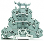 Зажим клеммный проходной 93.5мм размер ячейки 5.2мм на DIN-рейку 3 уровня сечение провода 4мм² 24А 500В термопласт Wago