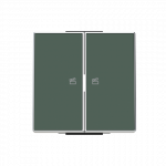 Клавиша двойная нажимная (кнопка) для выкл-ля/кнопки пластик зеленый матовая IP20 ABB