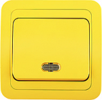 Makel Mimoza N желт. выключатель 1кл с подсв. Makel Mimoza N желт. выключатель 1кл с подсв.