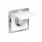 Розетка 1гн с З/К с крыш. шторки с/у белый механизм 16А AtlasDesign Systeme Electric  (1/15)