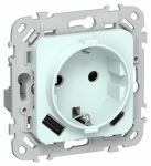 FLITE Роз.с з/к/ш 16А USB AC 20Вт РСЮшс11-0-ФлХЛ х/л IEK