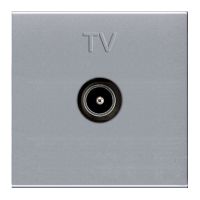 Одиночная розетка 1 выход. мех-м с накладкой tv 5-2400МГц скрыт. уст-ки в распор и винтами серебро Zenit ABB