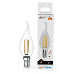Лампа светодиод 8Вт Свеча на ветру Е14 2700К 510Лм филамент прозр Gauss Filament Elementary (1/10/100) Лампа светодиод 8Вт Свеча на ветру Е14 2700К 510Лм филамент прозр Gauss Filament Elementary (1/10/100)