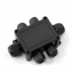 Распределительная коробка 6-вводная IP68 ПА66 40А 450В d5-14 мм 135х96х42 черная Промрукав Распределительная коробка 6-вводная IP68 ПА66 40А 450В d5-14 мм 135х96х42 черная Промрукав