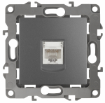 Розетка 1гн комп RJ45 с/у графит механизм кат.5е 12-3107-12 Эра12 ЭРА (1/10)