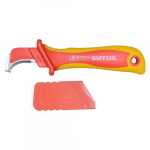 Нож для снятия изоляции с пяткой и частично изолированным лезвием 1000В VDE, SHTOK.