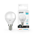 Лампа светодиод 10Вт Шар Е14 4100К 730Лм матовая Gauss Elementary (1/10/100) Лампа светодиод 10Вт Шар Е14 4100К 730Лм матовая Gauss Elementary (1/10/100)