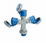 Адаптер трехлучевой 2Р+РЕ 32А 250В IP67 АП-103 Адаптер трехлучевой 2Р+РЕ 32А 250В IP67 АП-103