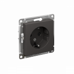 Розетка 1гн с З/К шторки с/у базальт механизм 16А AtlasDesign Systeme Electric  (1/20)