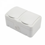 Розетка 2гн с З/К с крыш. шторки о/у белый керамика 16А IP54 Mini OG KRANZ Розетка 2гн с З/К с крыш. шторки о/у белый керамика 16А IP54 Mini OG KRANZ