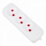 Колодка 3гн без З/К белая Эконом PROconnect