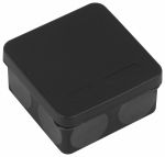 Коробка разветвит 80х80х40 о/у черная с 8 каб вводами под монтажный пистолет безгалогенная  (HF) двухкомпонент IP67 KOR-80-80-40-9g-2MP-B ЭРА (1/60)