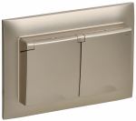 Розетка 2гн с З/К с крыш. с/у шампань в сборе 16А IP44 SK-R12Sh SKANDY IEK (1/10/100)