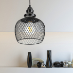 Светильник подвесной макс. 60Вт E27 d170мм металл черн. PL8 BK ЭРА (1/10)