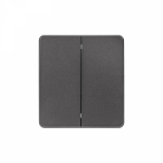 Выключатель 2кл кнопочный с/у титан механизм с рамкой MIELE ROUND KRANZ (1/100)